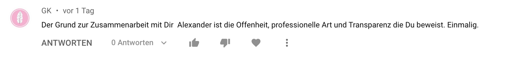 Kundenergebnis der Agentur Consulting (Alexander Heeg, Heeg Consulting GmbH) – Screenshot aus der privaten Kunden-Community
