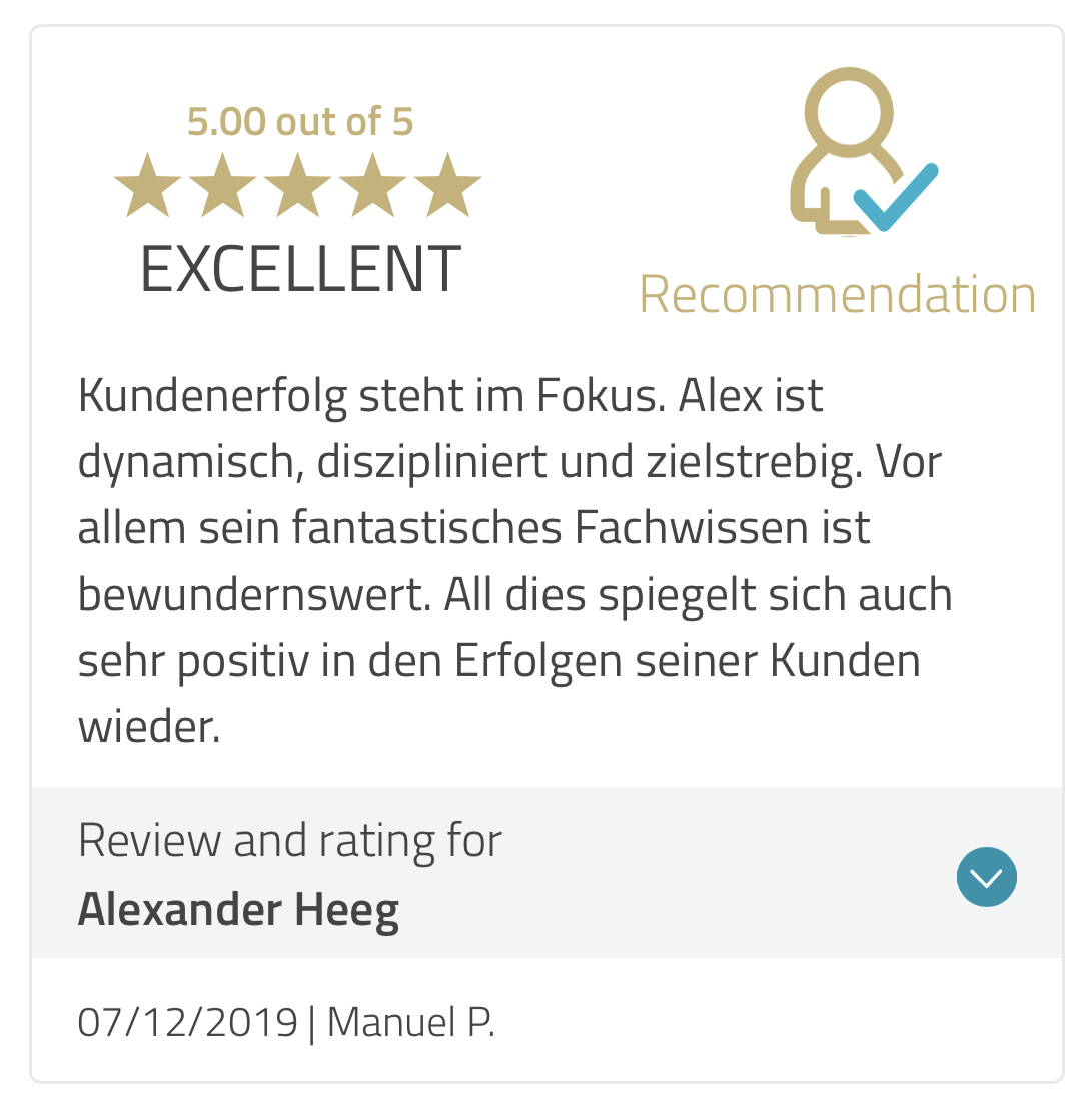 Kundenergebnis der Agentur Consulting (Alexander Heeg, Heeg Consulting GmbH) – Screenshot aus der privaten Kunden-Community