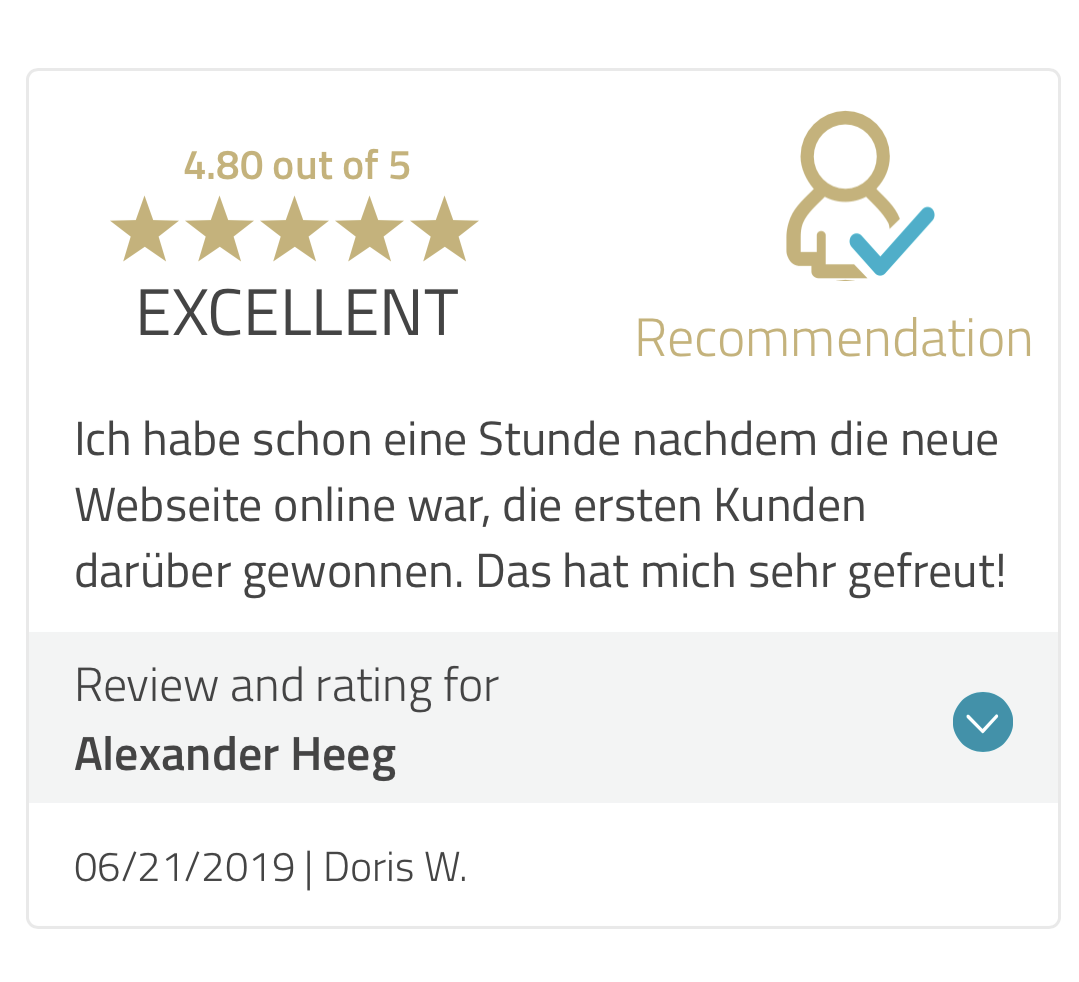 Kundenergebnis der Agentur Consulting (Alexander Heeg, Heeg Consulting GmbH) – Screenshot aus der privaten Kunden-Community
