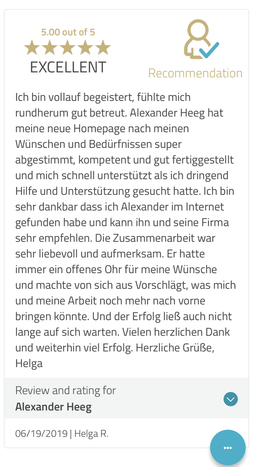 Kundenergebnis der Agentur Consulting (Alexander Heeg, Heeg Consulting GmbH) – Screenshot aus der privaten Kunden-Community