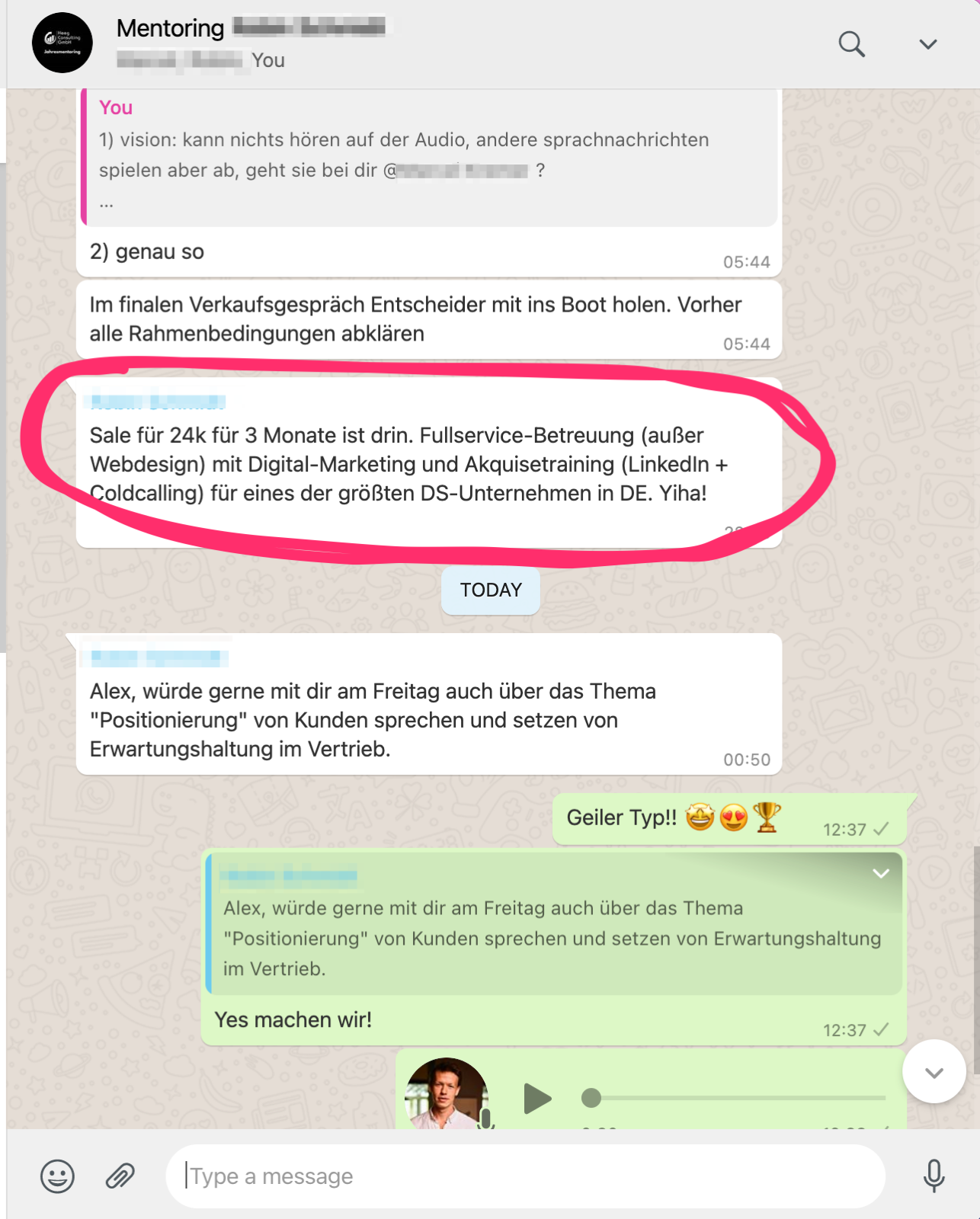 Kundenergebnis der Agentur Consulting (Alexander Heeg, Heeg Consulting GmbH) – Screenshot aus der privaten Kunden-Community