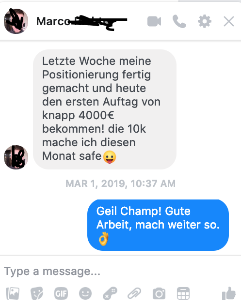 Kundenergebnis der Agentur Consulting (Alexander Heeg, Heeg Consulting GmbH) – Screenshot aus der privaten Kunden-Community