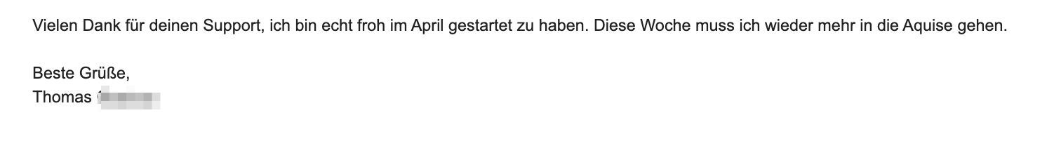 Kundenergebnis der Agentur Consulting (Alexander Heeg, Heeg Consulting GmbH) – Screenshot aus der privaten Kunden-Community