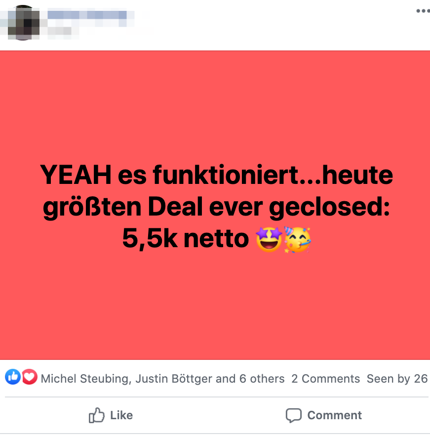 Kundenergebnis der Agentur Consulting (Alexander Heeg, Heeg Consulting GmbH) – Screenshot aus der privaten Kunden-Community