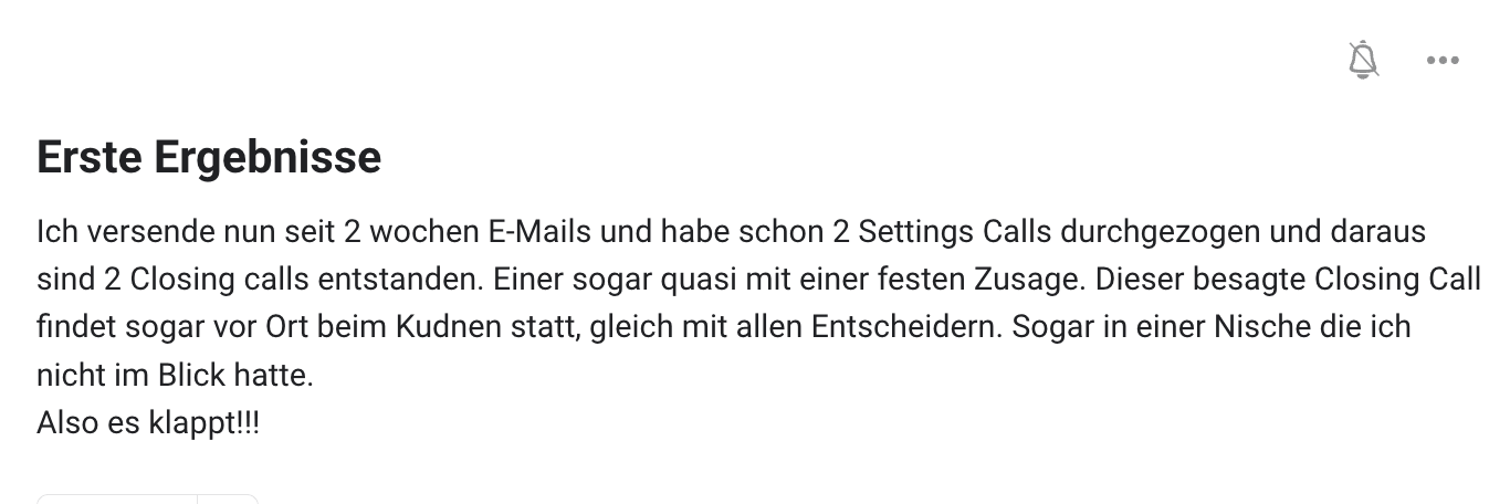Erste Ergebnisse