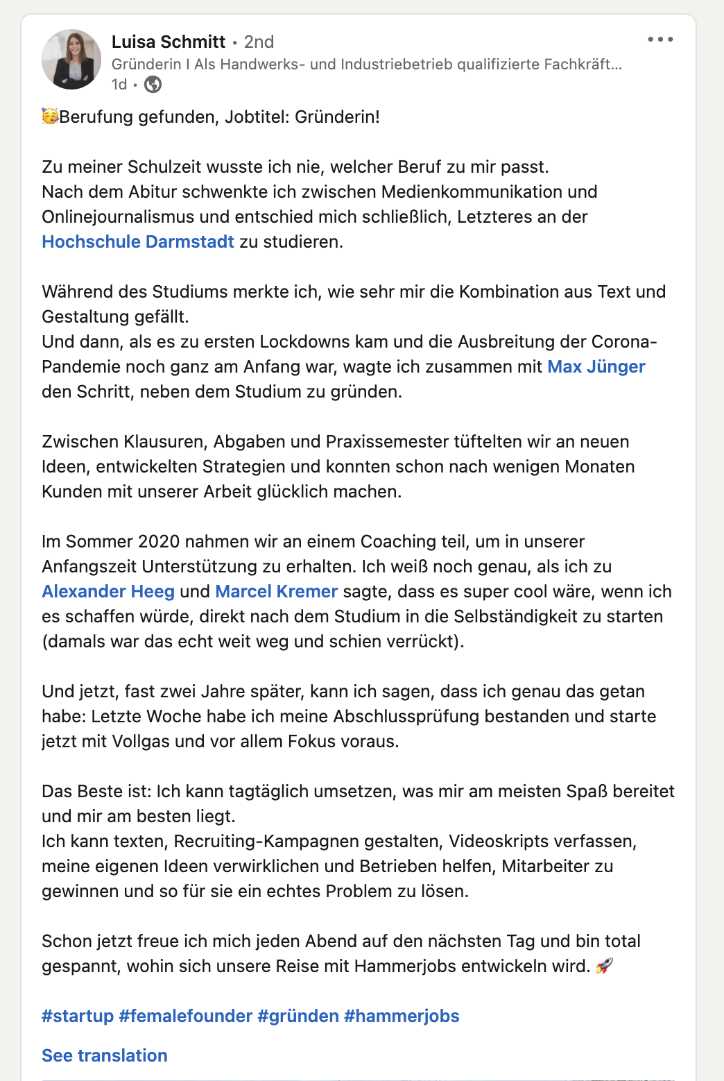 Kundenergebnis der Agentur Consulting (Alexander Heeg, Heeg Consulting GmbH) – Screenshot aus der privaten Kunden-Community