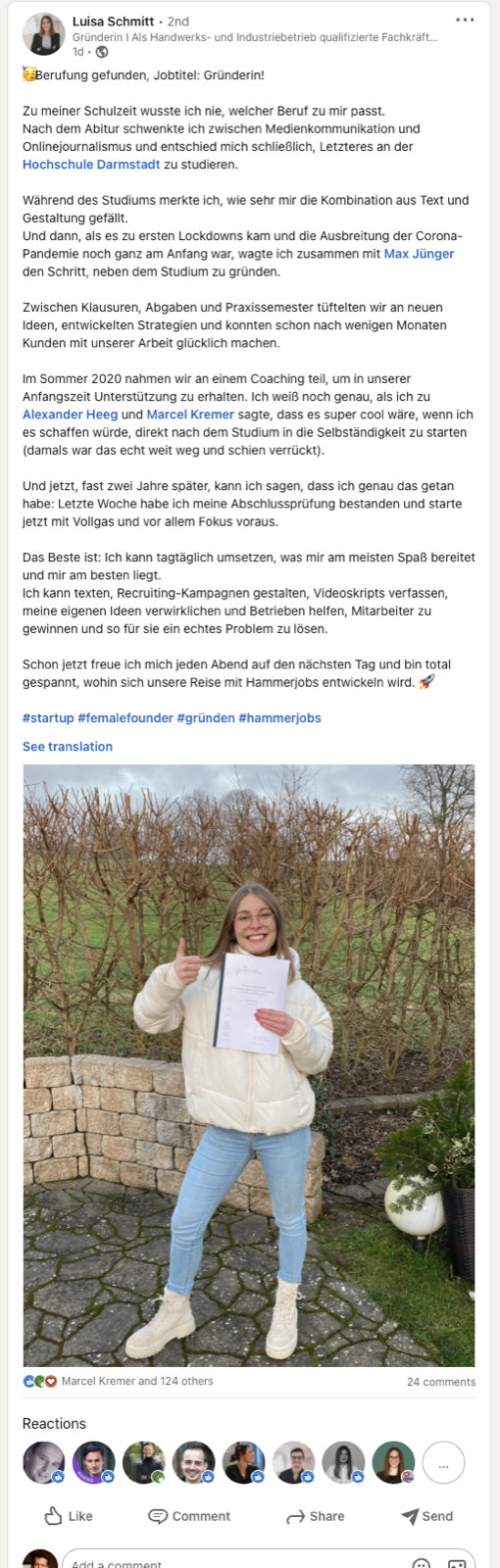 Kundenergebnis der Agentur Consulting (Alexander Heeg, Heeg Consulting GmbH) – Screenshot aus der privaten Kunden-Community