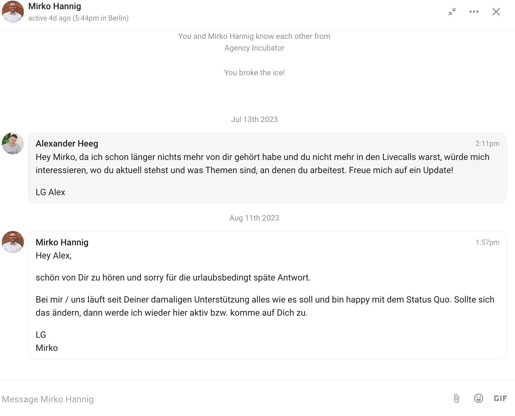 Kundenergebnis der Agentur Consulting (Alexander Heeg, Heeg Consulting GmbH) – Screenshot aus der privaten Kunden-Community